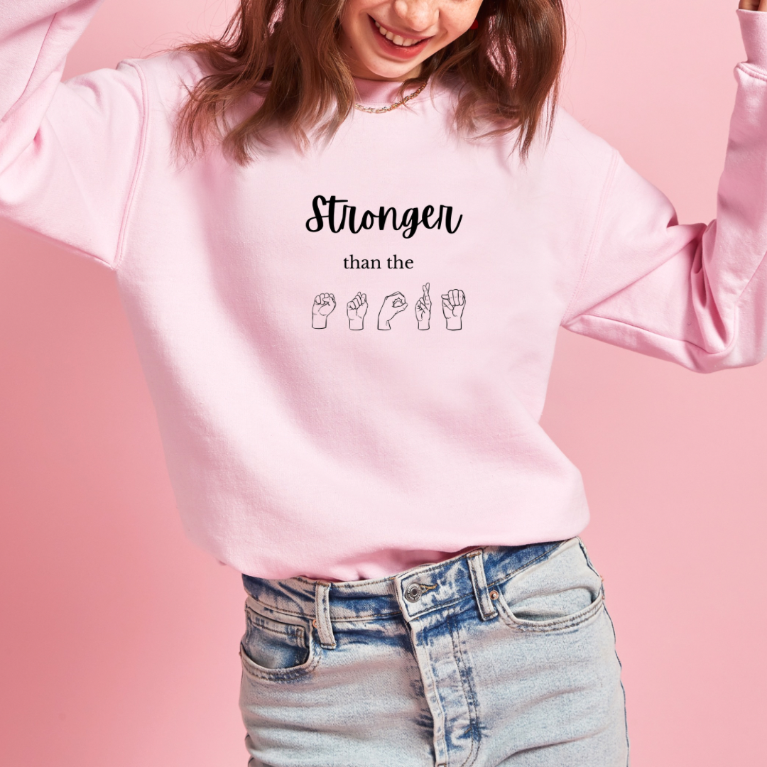 Stronger than the Storm Light Pink Crewneck