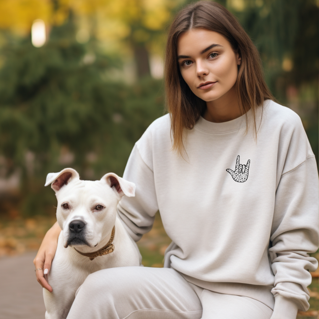 ILY Dog Paws Tan Crewneck