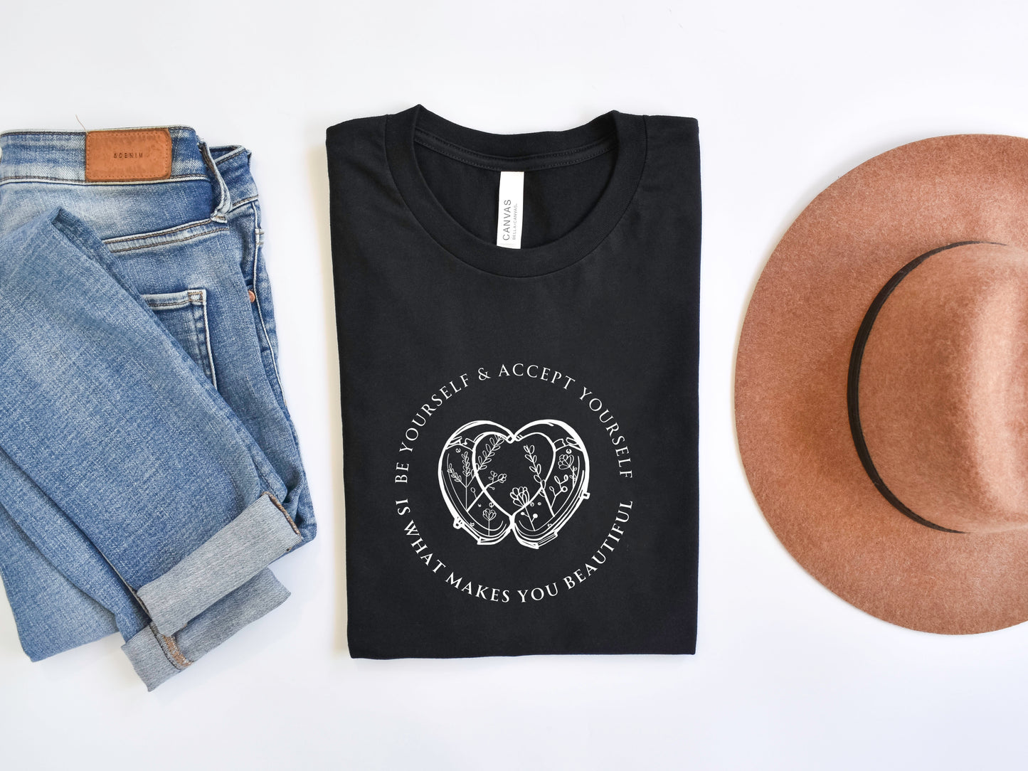 Be Yourself & Accept Yourself Black tee