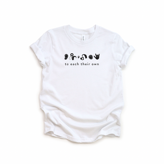 Each Their Own Youth and Toddler White Tee