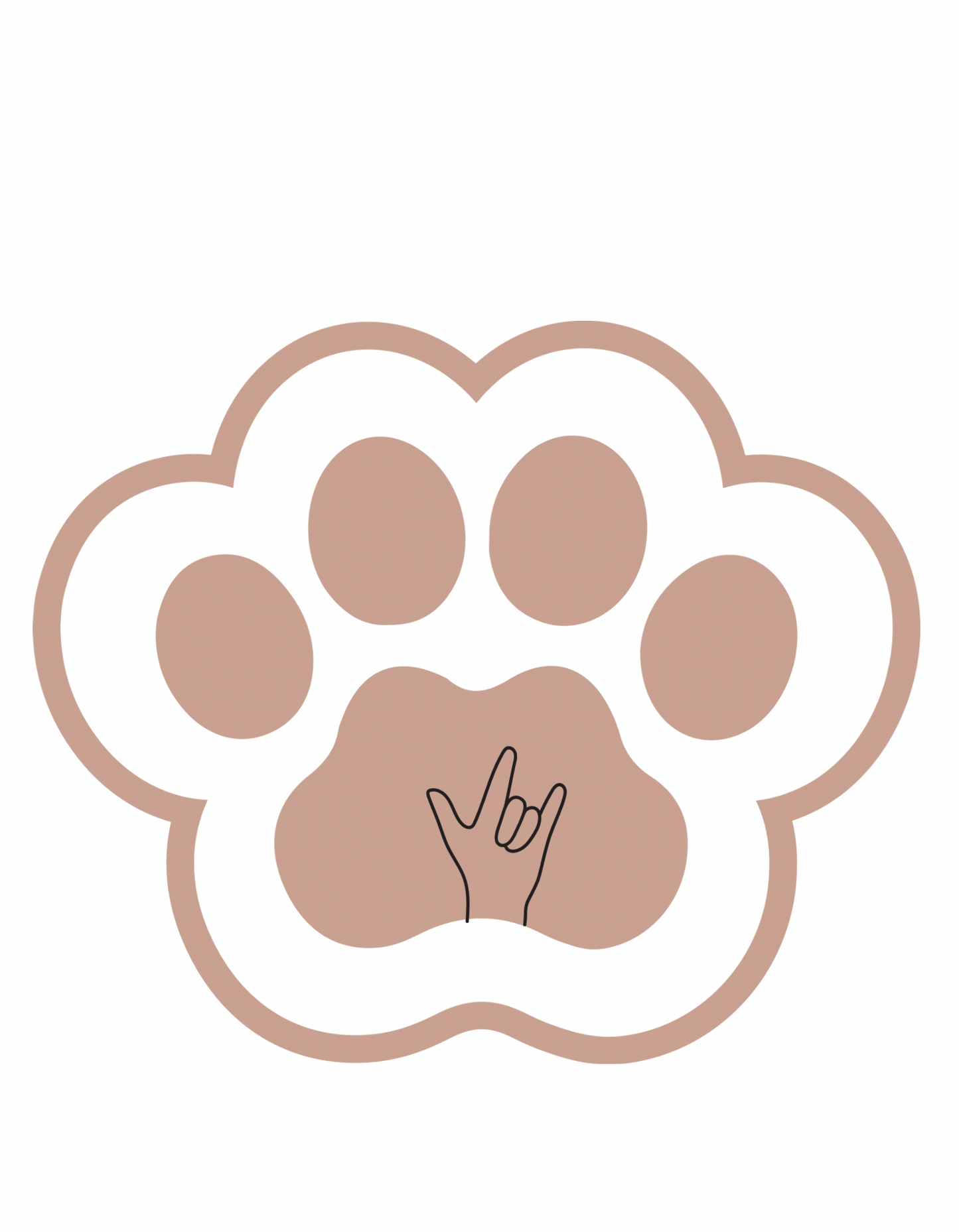 Tan Paw and ILY hand Sticker