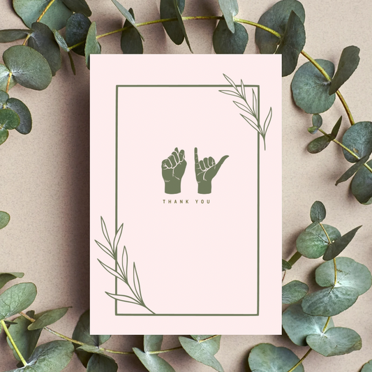 TY Pink and Green Thank You Note Cards