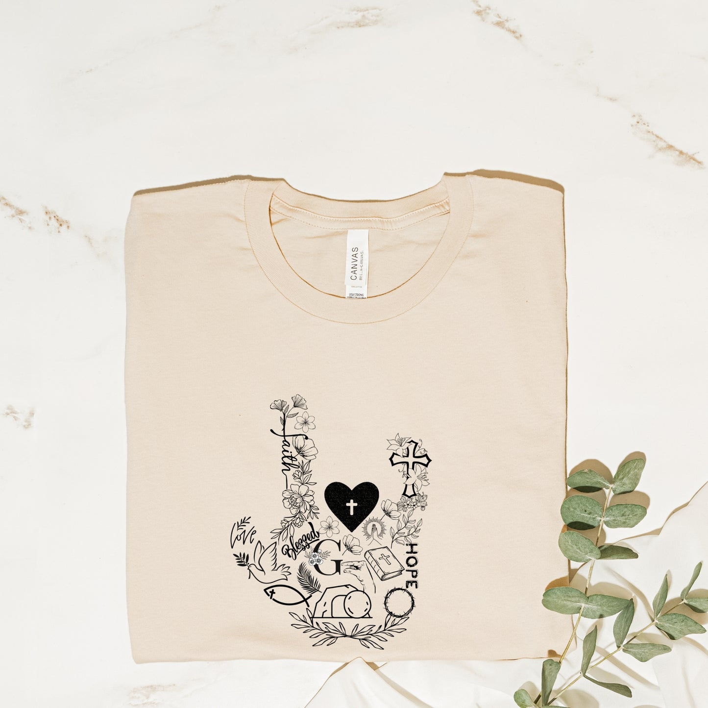 ILY Jesus Center Cream Tee