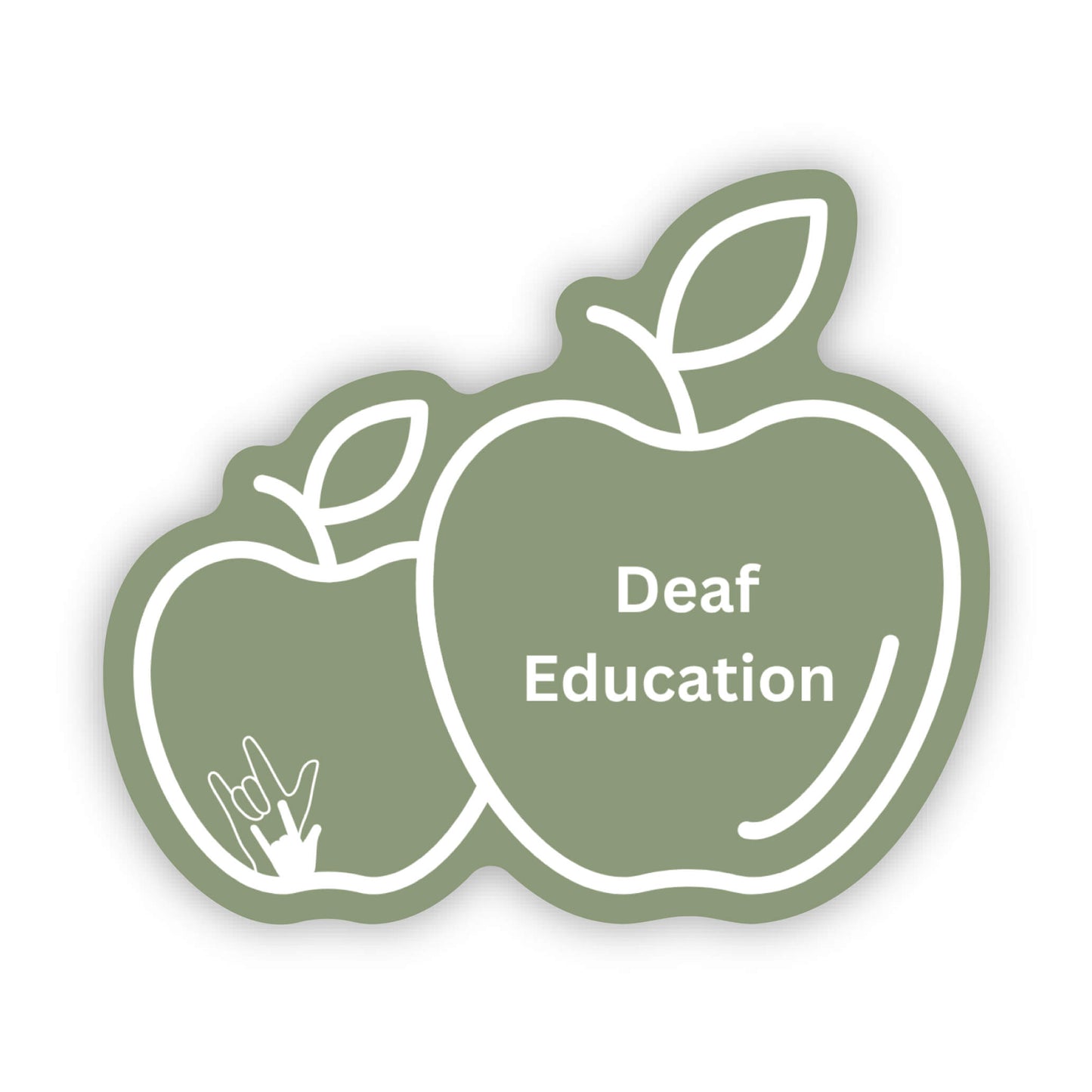 2 Apples Deaf Education Sticker