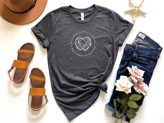 Be Yourself & Accept Yourself Dark Gray tee