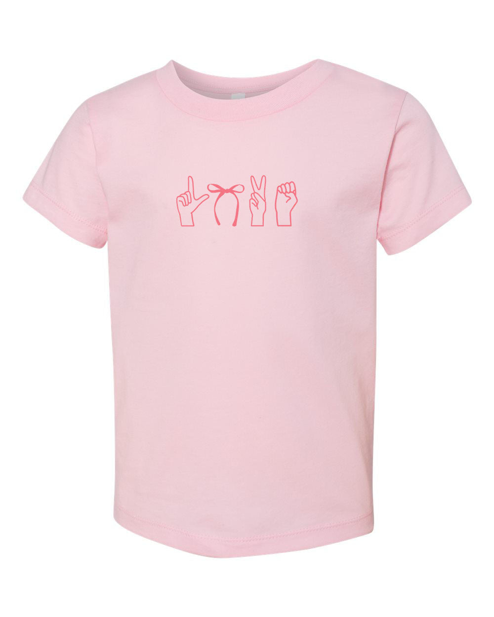 Toddler & Youth Pink Love Bow ASL Tee