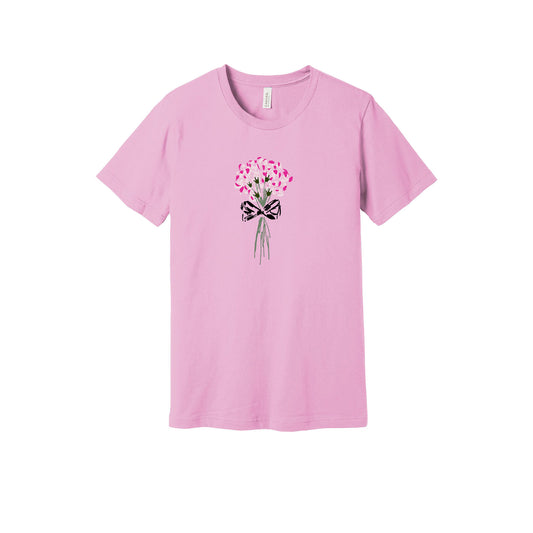 Lilac Black Bow ILY Bouquet Tee