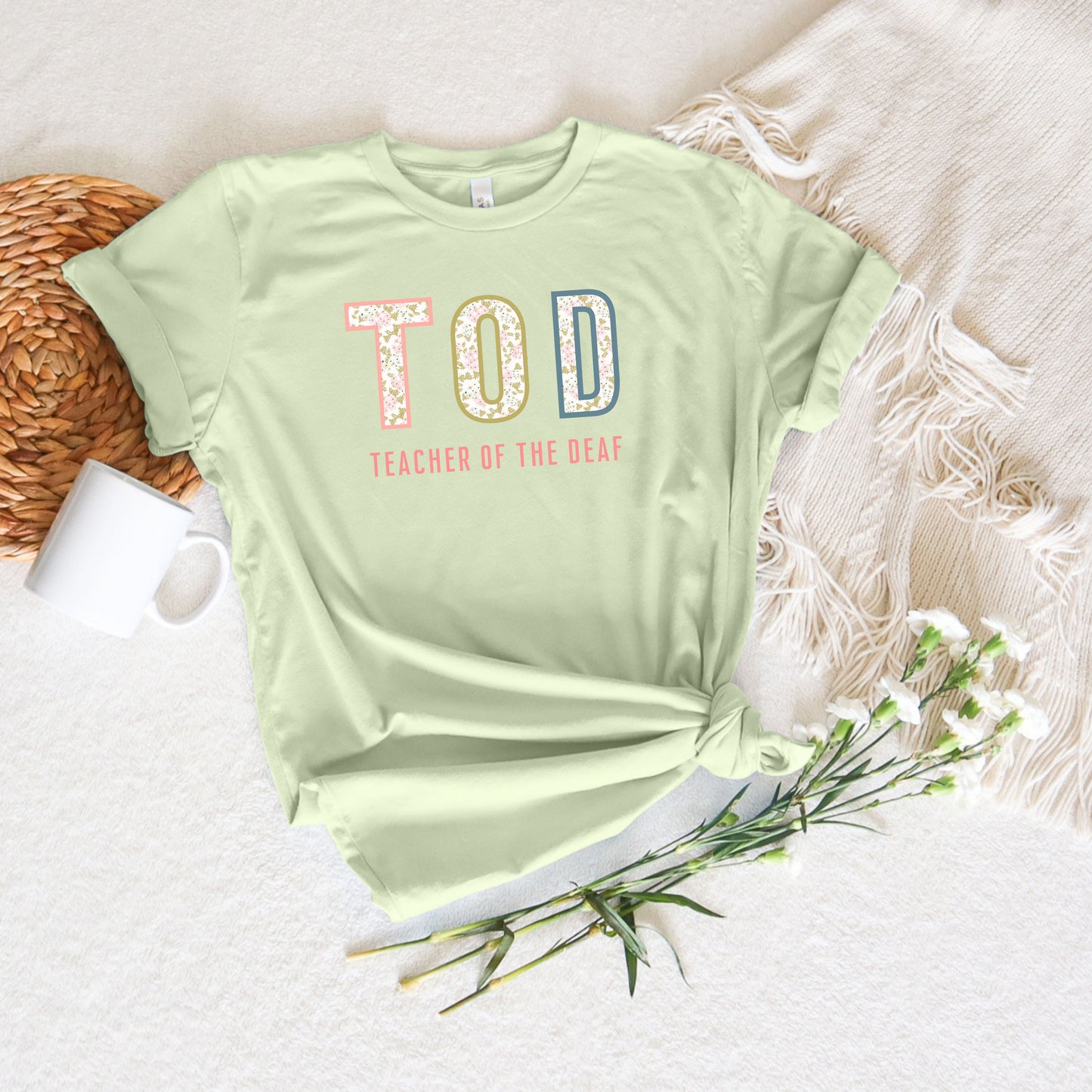 TOD Floral Green Tee