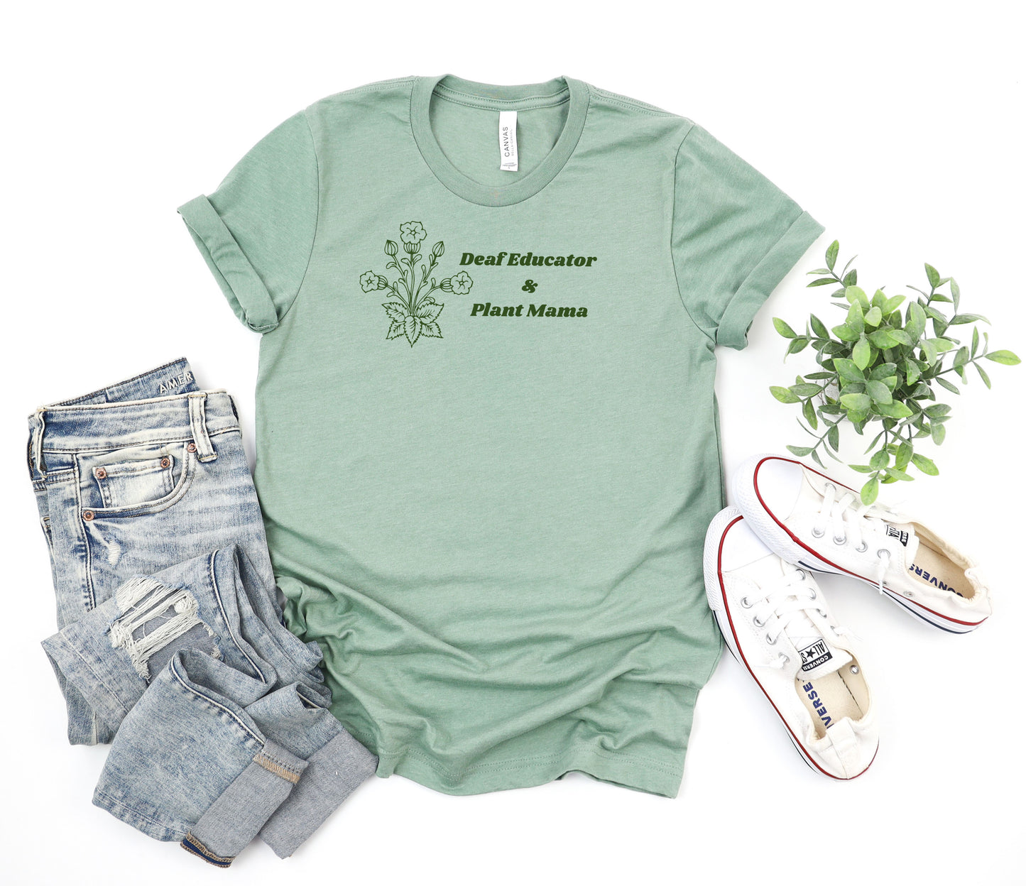 Deaf Educator and Plant Mama Sage Tee