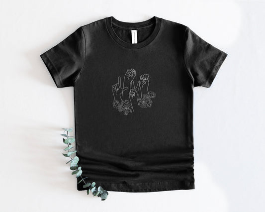 Youth Black Tee Love and Roses